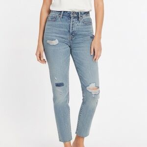 Old Navy High-Rise Button Fly OG
Straight Ripped Patches Non-Stretch Jeans 4